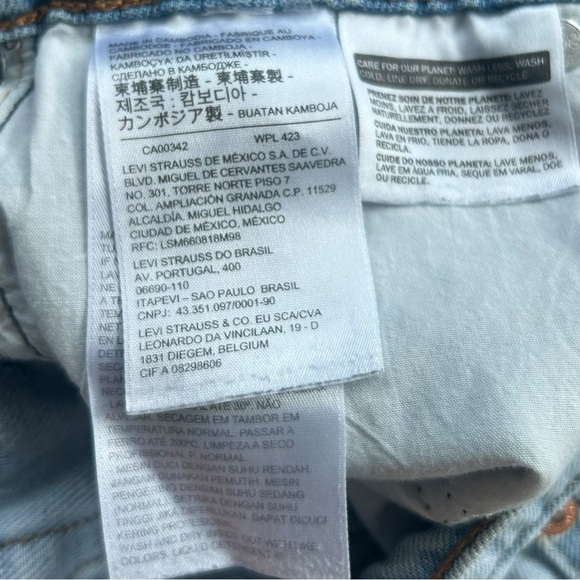 Levi's Premium Balloon Leg Jeans Light Wash Blue High Rise Waist Dad Jokes 24x26 - Picture 10 of 11